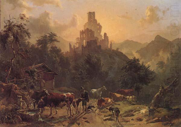 Johann Nepomuk Rauch Landscape with Ruins china oil painting image